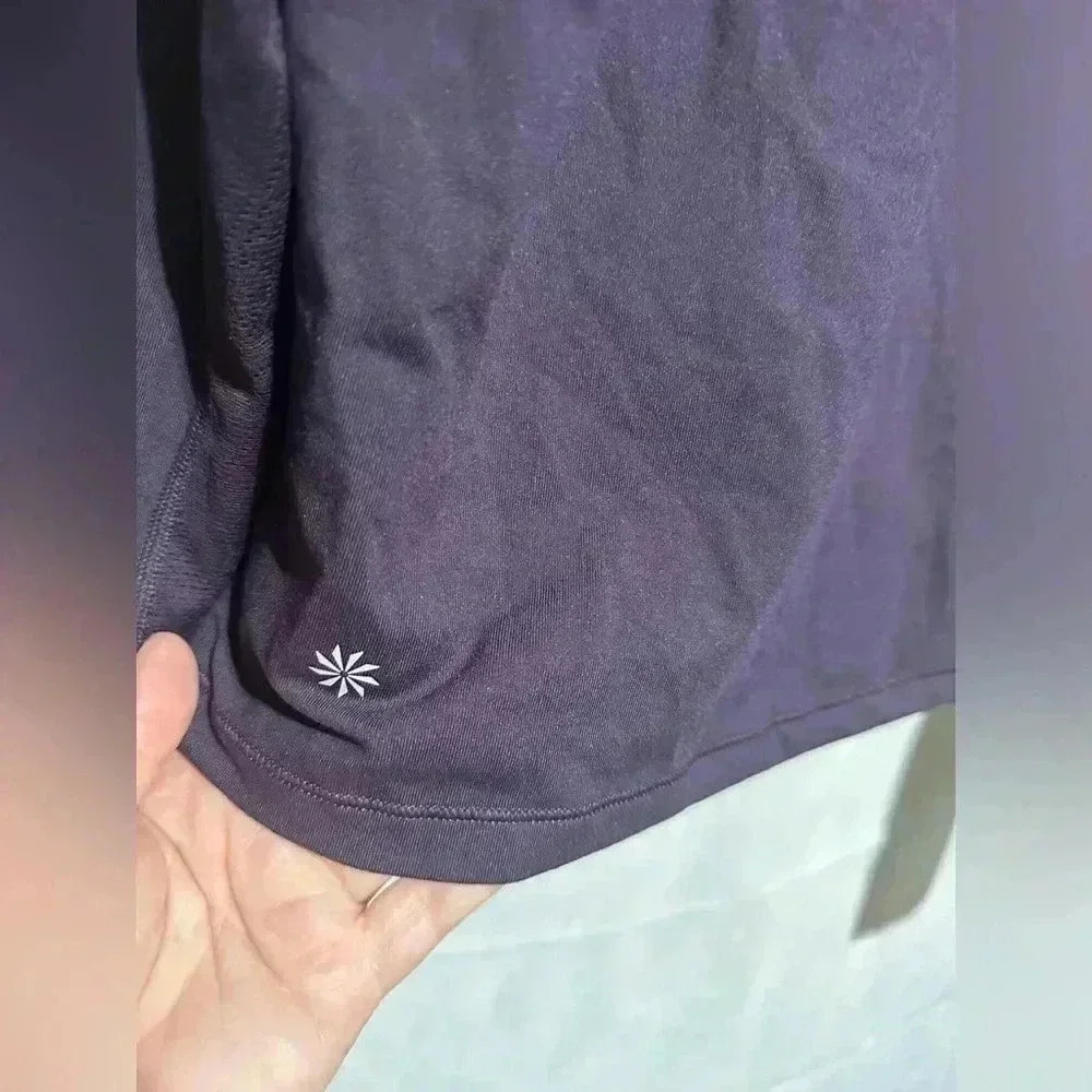 Athleta Shanti Lace Purple Crop Long Sleeve Breathe Wicking Shirt Top Sz 1X NWOT - Picture 5 of 6